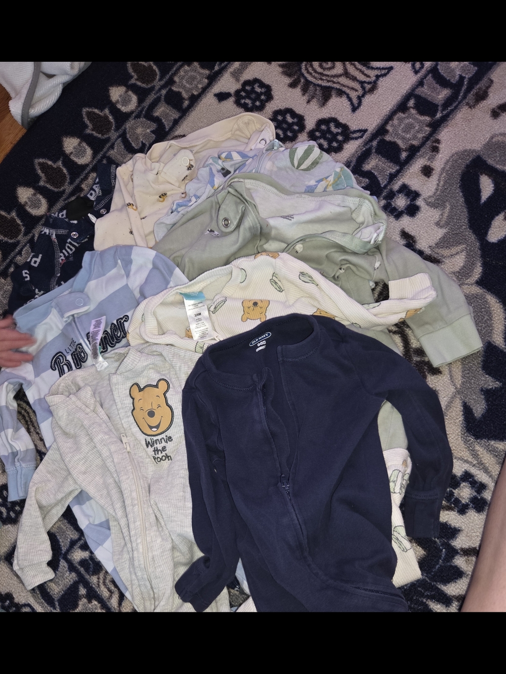 8 Onzies 3-6 Months. Carters, Old Navy, Disney, Huggies And NFL